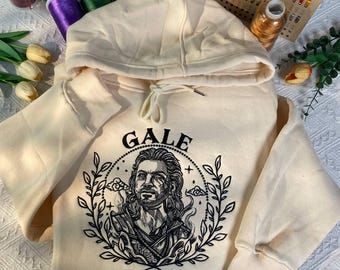 Gale portrait embroidered hoodie, Baldur's Gate sweatshirt, Gale wear, bg3 shirt, gift for gamers