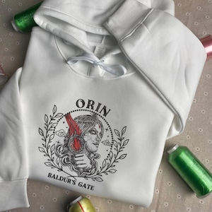 Orin The Red Embroidered Hoodie, Baldur&#39;s Gate 3 Sweatshirt, Gift for Fans