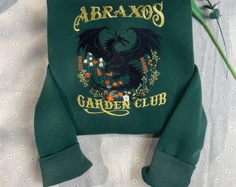 Throne of Glass Embroidered Sweatshirt, Abraxos Garden Club Hoodie, Gifts for Book Fans