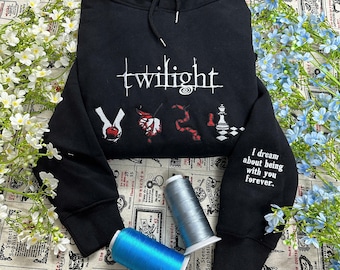 Twilight Saga Embroidered Sweatshirt or Hoodie: Bookish Gift