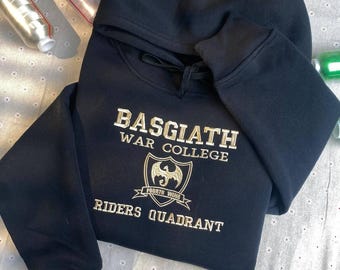 Fourth Wing Embroidered Hoodie: Basgiath War College Dragon Rider
