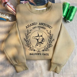 Gale Dekarios - Ahand Anyone  Embroidered Sweatshirt, Baldur&#39;s Gate 3 Hoodie, Gifts for Fans