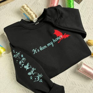 It’s Been My Honor Fourth Wing Embroidered Sweatshirt, Basgiath War College Shirt, Fantasy Reader