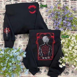 Astarion 2-Side besticktes Sweatshirt, Baldur's Gate 3 Hoodie, Geschenk für Gamer