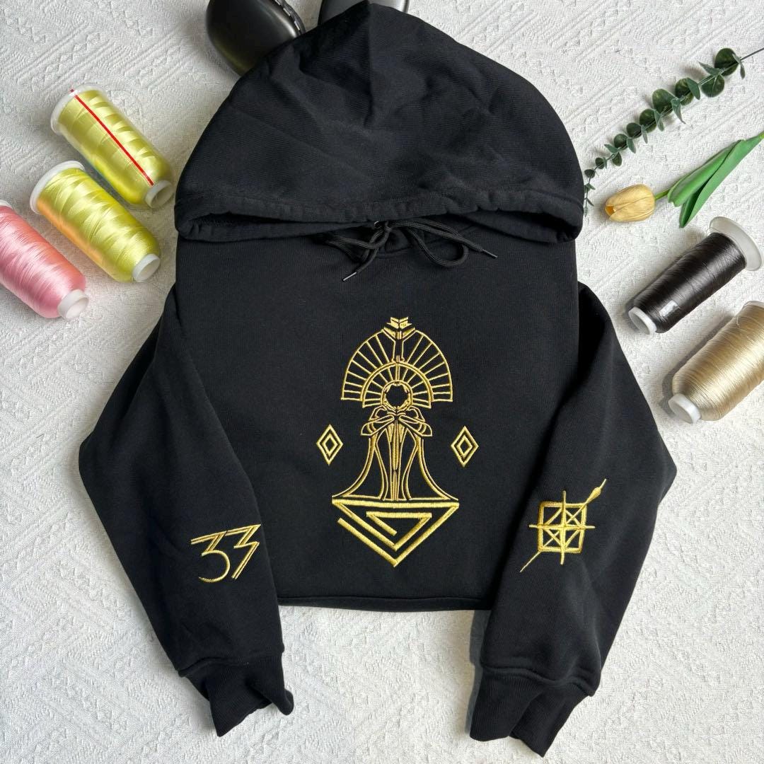 Embroidered Expedition 33 Sweatshirt or Hoodie: Elegant Gold
