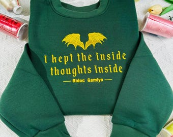 Embroidered 'Fourth Wing' Sweatshirt: Bookish Quest Squad Hoodie