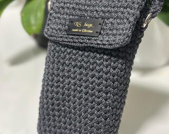 Handmade Crochet Phone Bag, Small Crossbody Phone Purse, Minimalist Mini Bag, Lightweight Shoulder Bag, Gift for Her