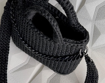Sac à bandoulière au crochet avec chaîne - Sac à main pour femme fait main