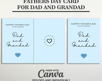 Editable Father's Day Card for Dad & Grandad: Printable Canva Template (Digital Download)