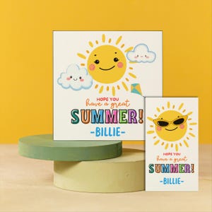 End of School Year Tags Sun Gift Tags Teacher Thank You Last Day Of School Classmate Summer End Of Preschool Digital Template Printable