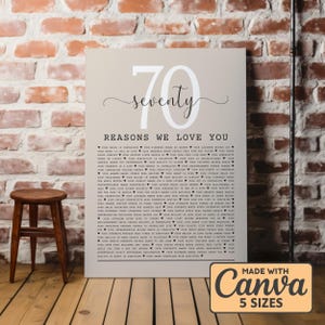 70 Reasons We Love You, 70th Birthday Gift, Custom Gift For Mom And Dad, 70th Birthday Gifts For Women, 70th Birthday Gifts For Men M9X4