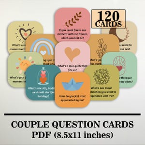 Couple Question Cards, Conversation Starters Cards, Date Night Cards, Romantic Anniversary Gift, Icebreaker Games, Relationship Cards Games