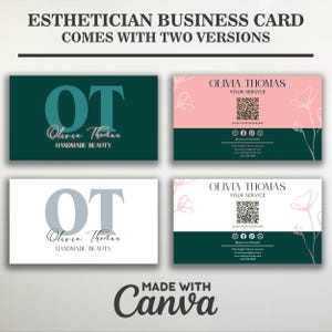 Editable Minimalist QR Code Business Card Template, Glam Esthetics Business Card, Elegant Business Card, Modern Double Sided Business Card