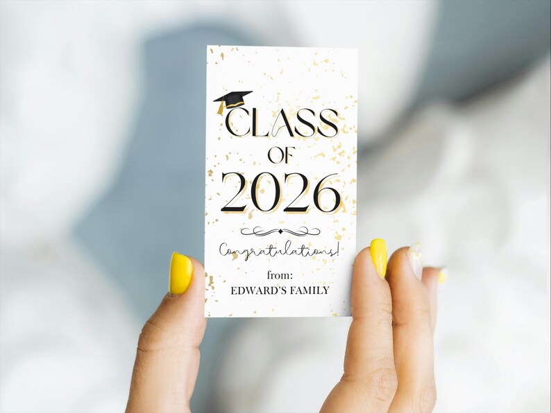 Editable Class of 2026 Graduation Gift Tag, Printable Graduation Party ...