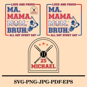 Custom Baseball Mom Bruh Png, Mama Baseball Png, Personalized Baseball Mama Shirt Png, Sports Mom Png, Mothers Day Gift Png, Baseball Season