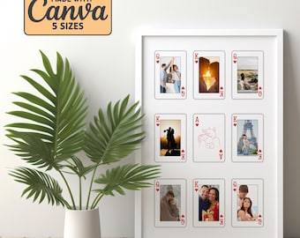 Custom Photo Playing Cards Poster, Romantic Anniversary Gift (Digital Download)