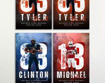 Football Senior Spotlight Template, Football Player Gifts For Senior Boy or Girl, Picture Memory Keepsake Gift, Senior Night Class Of 2027