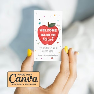 Welcome Back to School It&#39;s Going To Be a Great Year Tag, Printable First Day of School Favor Tags, Apple Back to School Tag For Teacher