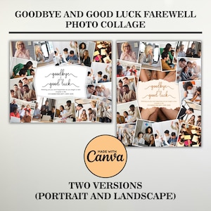 Wir werden Sie vermissen Abschiedsgeschenk für Mitarbeiter Chef Team druckbare Fotocollage Bester Freund Abschiedsbild Geschenk für Mitarbeiter Go Away Party