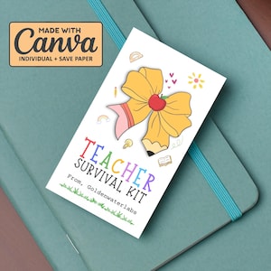 EDITABLE Teacher Survival Kit, First Day Of School Gift Tag, Back To School Gift Tag, Teacher Appreciation Thank You, First Day Of School