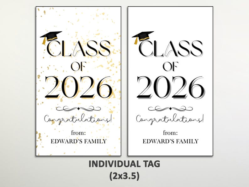 Editable Class of 2026 Graduation Gift Tag, Printable Graduation Party ...