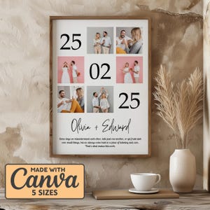 Anniversary Collage, Couple Photo Collage, Birthday Prints, Couple Gift, Gifts for Him, Gifts for Her, Wedding Photo Gift, Wedding Gift