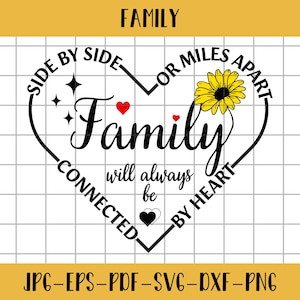 Famille SVG, sœurs côte à côte ou à des kilomètres de distance seront toujours connectées par coeur SVG, fichier de coupe, usage commercial, meilleurs amis SVG, Png, Jpg