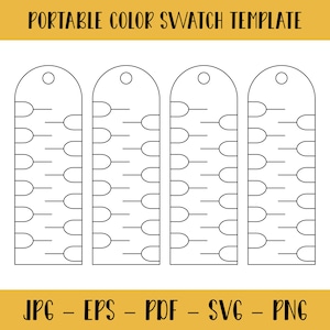 Palette di colori personalizzata, modello di campione vuoto modificabile, campione PDF fai da te a pagina singola, modello SVG stampabile, tabella di campioni di colori vuota
