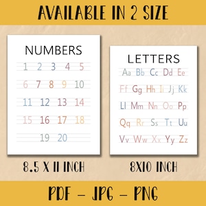 Educational Posters, 12 Homeschool Prints, Montessori Classroom Decor, Toddler Playroom, Neutral Kids Nursery, Boho Playroom Wall Art Print, educational posters, educational set, neutral kids decor, neutral classroom, playroom decor, alphabet poster, neutral alphabet, shapes poster, nursery prints, girl room decor, set of 12 prints, alphabet numbers, montessori toddler