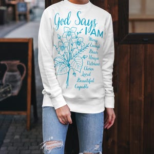 Gott sagt, ich bin svg, inspirierend svg, christliches svg png, Blumen-T-Shirt svg, Affirmationen svg, Bibel-Vers-svg, Glaube-Sublimations-png