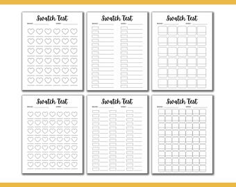 Printable Marker Swatch Test: Journal & Planner Pages (PDF, SVG, EPS)