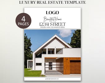 Moderne Makler-Broschüre: Luxus-Immobilien Flyer (Digitaler Download)