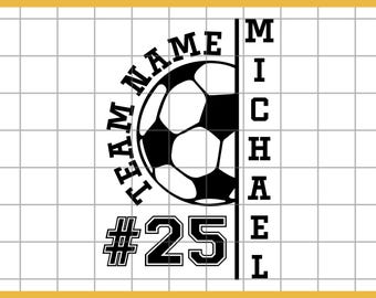 Soccer Team SVG, Personalized Name and Number, Cricut Cut File (Digital Download)