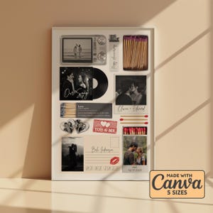 Modelo de pôster de caixa de fósforos editável, modelo de caixa de fósforos em branco, arte de caixa de fósforos, presente de aniversário, download, arte de parede para impressão, arte personalizada do Canva