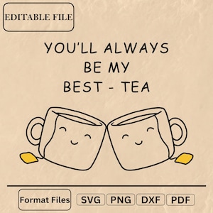 You&#39;ll always be my bestea SVG, Best Friend Gift SVG, Friendship PNG, Digital Download, Birthday gift, Long Distance