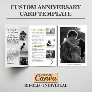 Custom Anniversary Card Template, 1 Year Anniversary Gift for Boyfriend, 1st Anniversary Gift for Him Custom Polaroid, Bifold And Individual