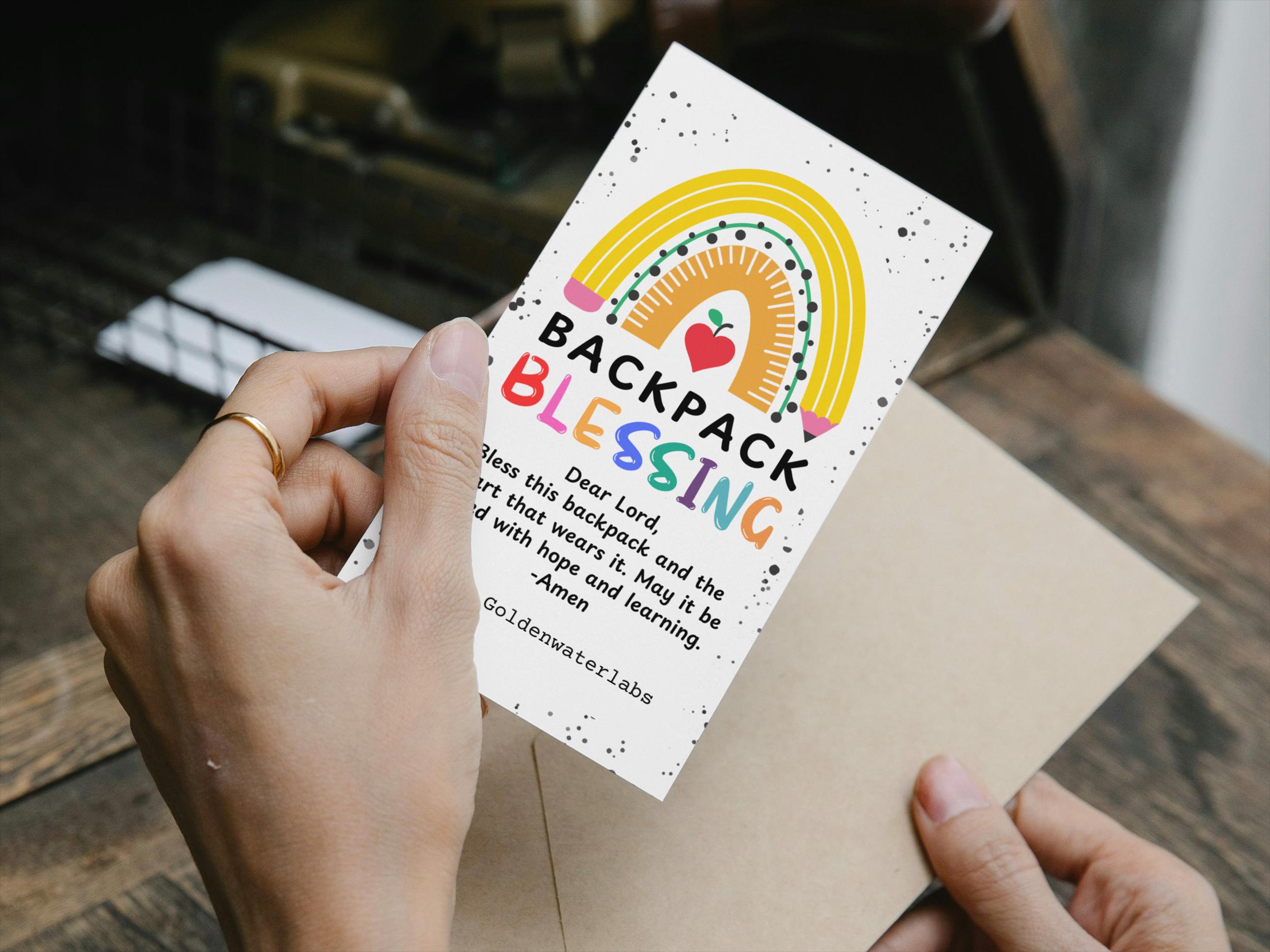 Backpack Blessing Printable Gift Tag, Editable Back to School Blessed ...