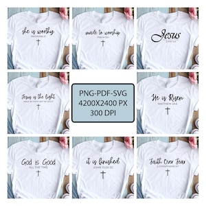 Minimal Christian Quote PNG SVG Bundle, Christian Sublimation, Aesthetic Bible Verse png, Christian Shirt Svg, Religious Svg, Jesus svg, png