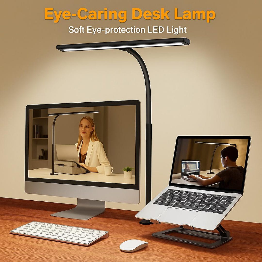 Minimalist LED Desk Lamp: Flexible Neck, Adjustable Brightness, USB ...