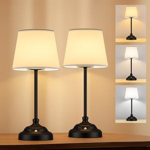 Cordless Rechargeable Touch Table Lamps set of 2  with Dimmable LED, Stepless Brightness, USB-C Charging & Dual Light – 2-Pack Modern Design