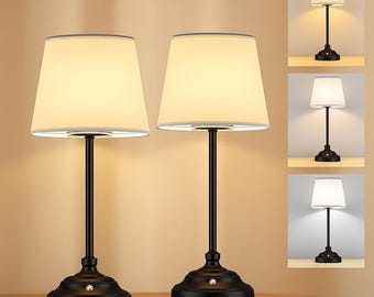 Cordless Rechargeable Touch Table Lamps set of 2  with Dimmable LED, Stepless Brightness, USB-C Charging & Dual Light – 2-Pack Modern Design