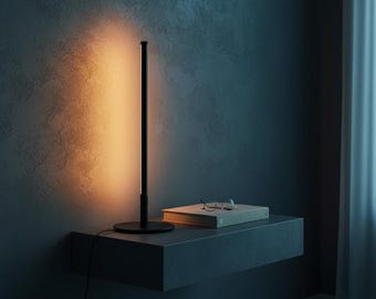 Modern Black LED Table Lamp, Dimmable Touch Bedside Light