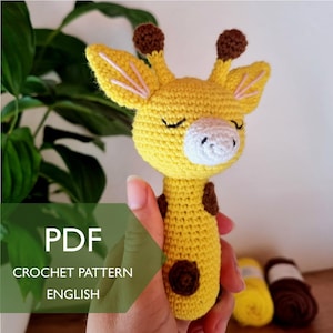Crochet Giraffe Rattle Pattern – Baby Toy PDF, Amigurumi DIY