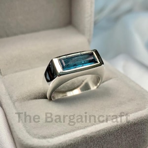 Indicolite Tourmaline Ring | 925 Sterling Silver | Handmade Blue Gemstone Ring For Women | October Birthstone Jewelry | Blue Tourmaline Ring