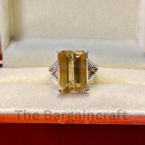 Citrine Ring Sterling Silver | Handmade Hand Engraved Ring | Citrine stone ring | November Birthstone Ring | Citrine Engagement Ring