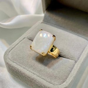 Natural Gold Opal Ring | Handmade 14K Solid Gold Jewelry | October Birthstone Ring | Opal Gift for Her | Minimal Promise Ring for Him