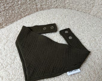 Hundbandana, muslin, olivgrön | Storlekar XXS - 4XL