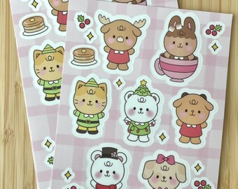 Animal Christmas Sticker Sheet | Vinyl stickers, Waterproof stickers, Scrapbooking, Journal