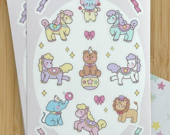 Carnival Horse Sticker Sheet | Kawaii Pastel Circus Stickers