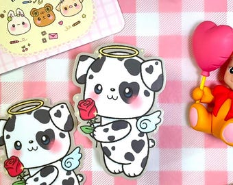 Cute Puppy Angel Sticker | Vinyl sticker, Waterproof sticker, Laptop, Water Bottle, Journal, Stationery, Planners, Kindle, Valentine's Day
